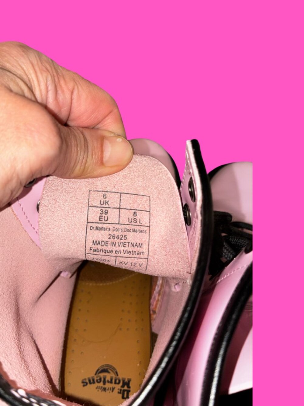 Sz.8*Doc Martens*Pink Patent Leather Combat Boots - Picture 8 of 10